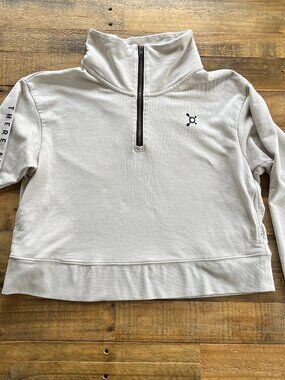 Orangetheory Fitness 1/2 Zip Cowl Neck Sweatshirt Sand XL